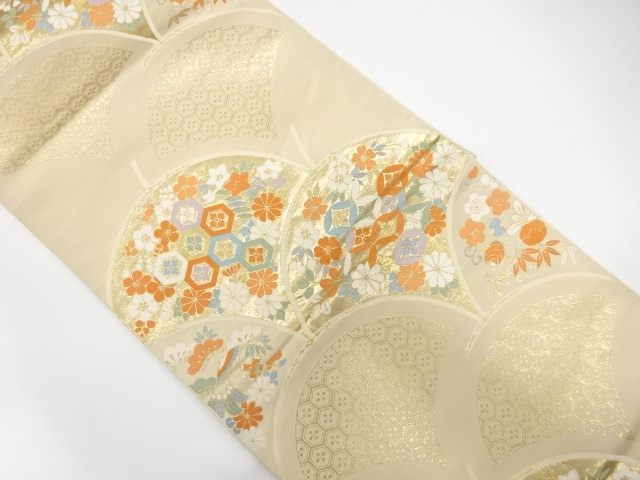 JAPANESE FUKURO OBI / WOVEN FLOWER SEIGAIHA